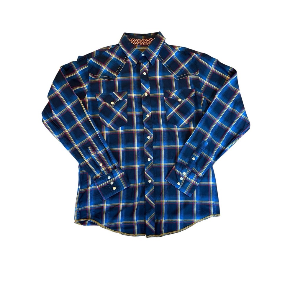 Men's  Roper Long Sleeve Button Up Shirt  Pearl  Snap‎ Western Size Medium